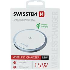 Swissten Cargador de inducción universal QI 15W 10W 7.5W carga rápida Blanco blanco