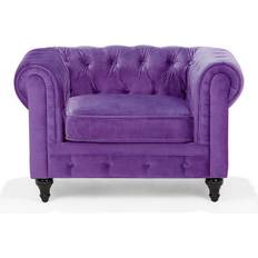 Beliani Velvet Purple Armchair