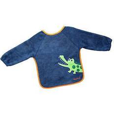 Playshoes bavoir manches longues crocodile bleu 30 x 39 cm