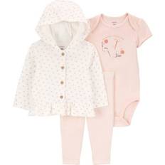 1-3M Other Sets Children's Clothing Carter's Baby's Little Cardigan Set 3-piece - Pink/White