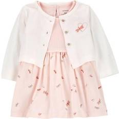 9-12M - Girls Children's Clothing Carter's Baby Bodysuit Dress & Cardigan Set 2-piece - Pink