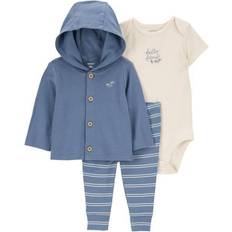 1-3M Other Sets Children's Clothing Carter's Baby's Little Cardigan Set 3-piece - Blue/White