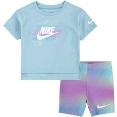 Nike Kid's Printed Dri-Fit Bike Short Set - Rush Fuchsia