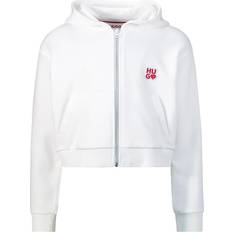 Zilver Hoodies HUGO BOSS Hoodie Met Logoprint - Katoen/Polyester/Katoen