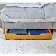 Beds & Mattresses MUSEHOMEINC Solid Wood Bed 4-Wheels