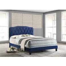 Beds & Mattresses Best Quality Furniture blue velvet uph. panel with nailhead