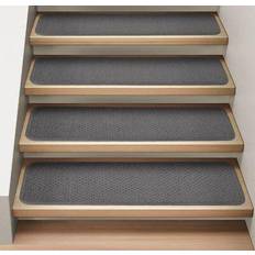 Gray Stair Carpets Set of 15 Attachable Gray