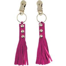 Pink Nipple Clamps Rimba Nippelklemmen mit Leder-Quasten