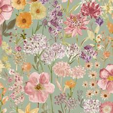 Green Wallpapers Grandeco Wildflowers (A61601)