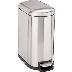 Rengøringsudstyr & -Midler Basics Small D-Shaped Trash Can 10 Liter Brushed Stainless Steel