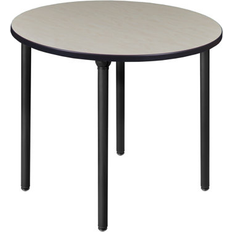 Camping Furniture Regency Kee 36" Round Folding Breakroom Table- Grey/ Black Brown Black