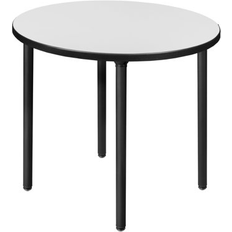 Camping Tables Regency Kee 30" Round Folding Breakroom Table- Grey/ Black White Black