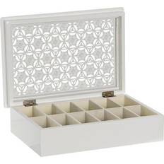 Dkd Home Decor Box klockor 29 20 Glas Vit Elfenben Trä MDF Förvaringslåda