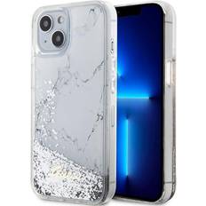 Iphone 14 vit Guess iPhone 14 Mobilskal Liquid Glitter Marble Vit