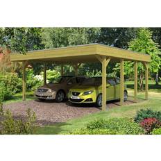 SKAN HOLZ Platinklasse Premium Dobbeltcarport 557x555 cm (Areal )