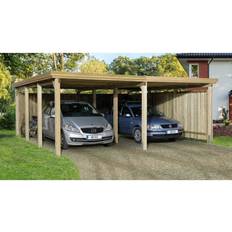 Weka Holzbau, Carport + Garage, Flachdach-Doppelcarport 618 Gr.2 (Gebäudefläche )