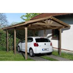 Holz Carports Weka Carport, holzfarben (Gebäudefläche )