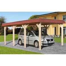 Beige Carports Weka Carport 615 Gr.1 294 x 591 cm