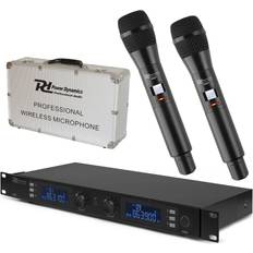 Wireless microphones mikrofoner Power Dynamics PD632H 2x 20-Channel Digital UHF Wireless Microphone System with 2 microphones