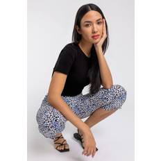 Roman Leopard Print Cropped Stretch Trouser