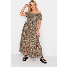 Marron - Robe longue Robes Yours Shirred Maxi Dress