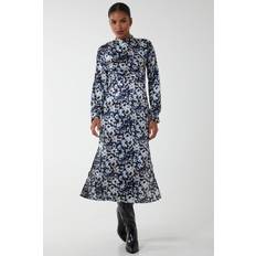 Blue Vanilla Floral Print High Neck Dress