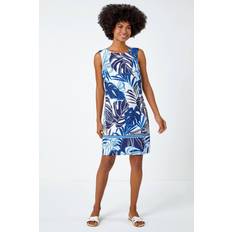 Roman Leaf Border Print Shift Dress