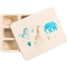 White Lunch Boxes Austin Baby Collection Silicone Bento Box Safari Warm Cream