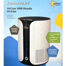 Luftrenare lukt Suntec Luftrenare AirCare 1000 VirusEx mot aerosoler, virus, bakterier, damm i med H14 HEPA-filter, aktivt kolfilter, joniserare för allergiker neutraliserar lukt i hemmet