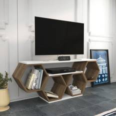 White TV Benches Decorotika Honey Unique Unit Stand TV Bench