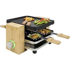 Ruote Barbecue Elettrici Princess Pure 4 Raclette 4 Vaschette Nero Bambù