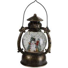 Lanterns Northlight 8-Inch Black with Snowman Christmas Trees Snow Globe