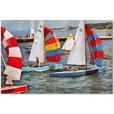 Wall Decor Trademark Fine Art "After the Regatta" Michelle Calkins Painting Print on Wall Decor