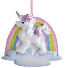 Stone Christmas Decorations Kurt Adler Unicorn Rainbow Christmas Tree Ornament 5"