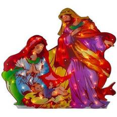 Red Figurines Northlight 38" Lighted Holy Family Nativity Scene Christmas Figurine