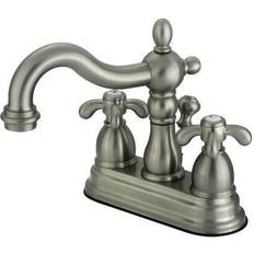 Kingston Brass KS1608TX 4 in Centerset Bathroom Faucet Brushed Nicke Nickel, Grey