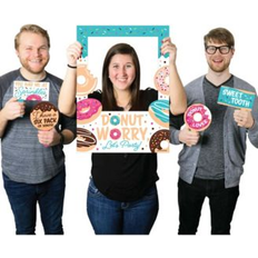 Donut worry, let's party doughnut party selfie photo booth picture frame & props