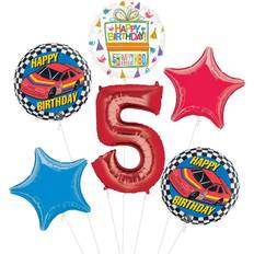 Mayflower Race car 5th birthday party supplies stock car balloon bouquet decorations