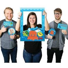Under the sea critters birthday party selfie photo booth picture frame & props