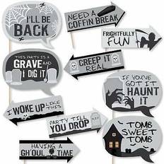 Halloween Photo Props, Party Hats & Sashes Funny graveyard tombstones halloween party photo booth props kit 10 piece