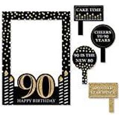 Anniversary Photo Props, Party Hats & Sashes Adult 90th birthday gold party selfie photo booth picture frame & props