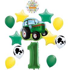 Foil Balloons Farm tractor 1st birthday party supplies 13 pc balloon bouquet decorations