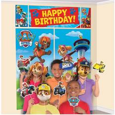 Birthdays Photoprops Amscan Paw patrol wall banner decorating kit 17pc birthday party supplies