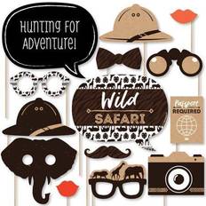 Brown Photo Props, Party Hats & Sashes Wild safari birthday party or baby shower photo booth props kit 20 count