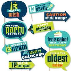 Birthdays Photoprops Funny boy 13th birthday official teenager birthday photo booth props kit 10 pc