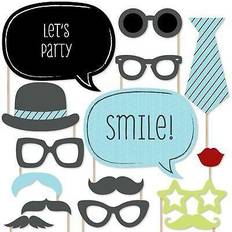 Dashing little man mustache party photo booth props kit 20 count