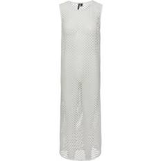 Pieces Pcmocca Sl O-Neck Ancle Dress Bright White