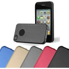 Cadorabo METALLIC BLACK Case for Apple iPhone 4 iPhone 4S case cover