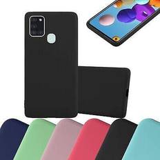 Cadorabo TPU Candy Cover Galaxy A21s Smartphone Hülle, Schwarz