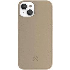 Beige Handyfutterale Woodcessories BioCase Magsafe iPhone 14 Smartphone Hülle, Braun